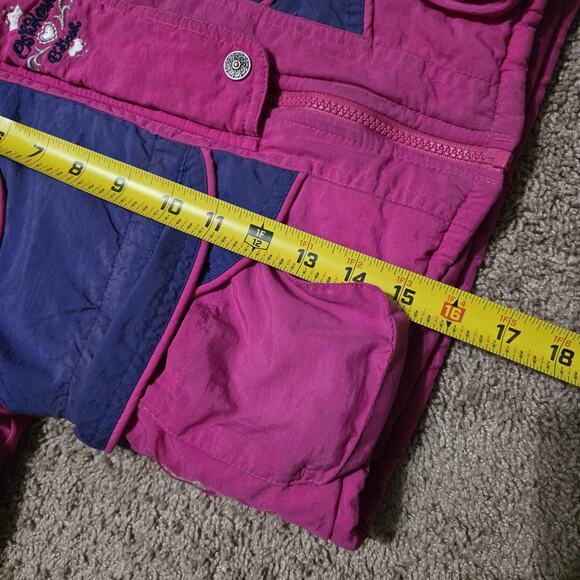 Vintage Oshkosh Bgosh Girls Winter Jacket 3T Pink Purple Ski Snow Hooded Pockets - Picture 12 of 13